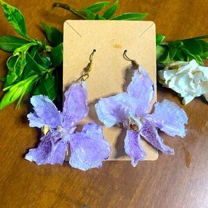 Handmade orchid Lavender Floral Earrings